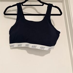 Nike Black Sports Bra with White Logo Band
